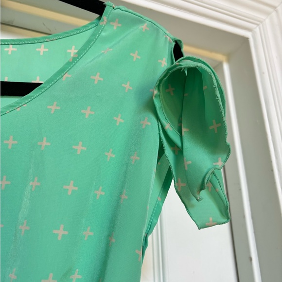 Soprano Mint Green Star Pattern Mini Dress - Picture 4 of 6